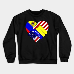 Venezuela Flag USA Flag Handshake Spanish Latino Hispanic Food Culture Crewneck Sweatshirt